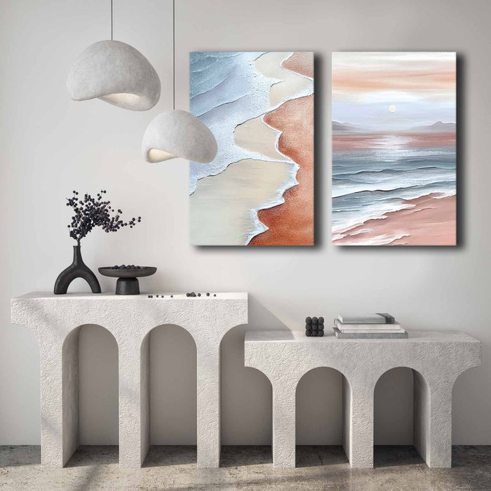 Wallity Conjunto de 2 Lienzos Decorativos Multicolor 45 x 70 cm